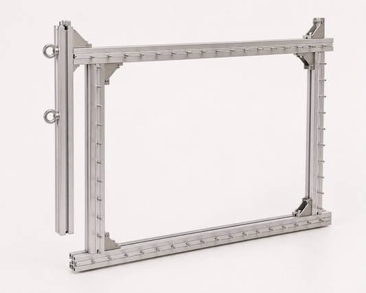 Adjustable aluminium tufting frame in multiple sizes