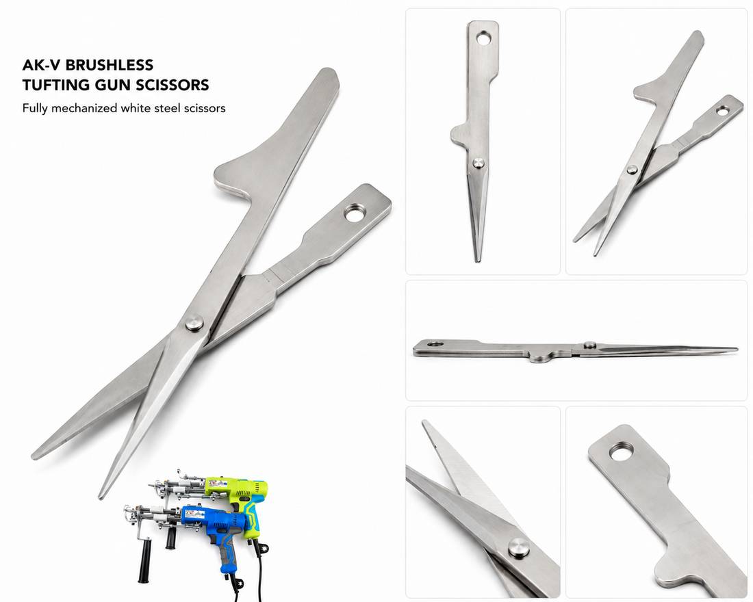 Replacement scissors for maintaining a compatible AK-V tufting gun