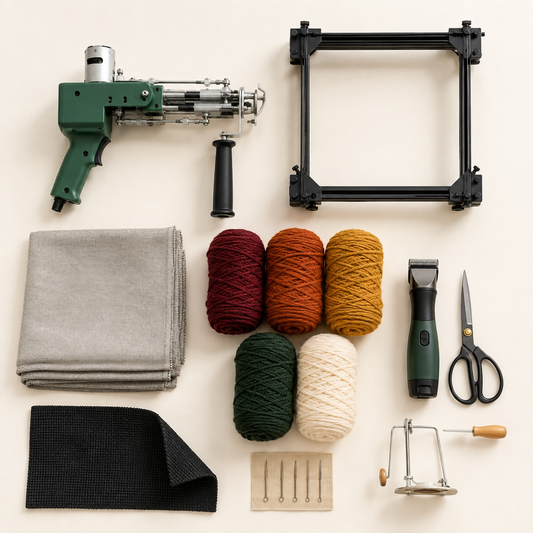 Complete Pro Rug Kit with tufting equipment and materials