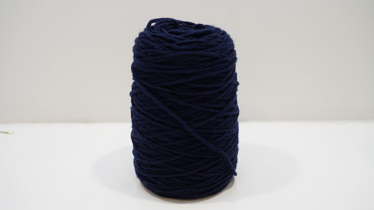 Deep navy tufting yarn single skein detail view