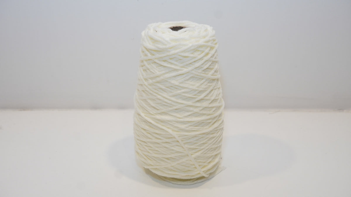 Ivory tufting yarn single skein front view